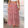 imageTrendy Queen Long Skirts for Women Boho Maxi Skirt Summer Swing Tiered ALine Elastic High Waist Dress with Pockets FashionRed Flower