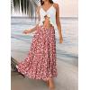 imageTrendy Queen Long Skirts for Women Boho Maxi Skirt Summer Swing Tiered ALine Elastic High Waist Dress with Pockets FashionRed Flower