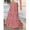 imageTrendy Queen Long Skirts for Women Boho Maxi Skirt Summer Swing Tiered ALine Elastic High Waist Dress with Pockets FashionRed Flower