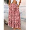 imageTrendy Queen Long Skirts for Women Boho Maxi Skirt Summer Swing Tiered ALine Elastic High Waist Dress with Pockets FashionRed Flower