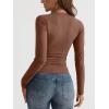imageTrendy Queen Long Sleeve Shirts for Women 2025 Fall Fashion V Neck Basics Crop Tops Slim Fitted Y2K Tops Outfits ClothesBrown