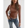 imageTrendy Queen Long Sleeve Shirts for Women 2025 Fall Fashion V Neck Basics Crop Tops Slim Fitted Y2K Tops Outfits ClothesBrown