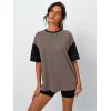 imageTrendy Queen Oversized TShirts for Women Summer Workout Loost Fit Short Sleeve Tops Casual Y2K 2025 Fashion Basic TeesCoffeegrey