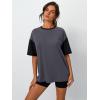 imageTrendy Queen Oversized TShirts for Women Summer Workout Loost Fit Short Sleeve Tops Casual Y2K 2025 Fashion Basic TeesDarkgrey