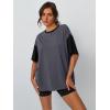 imageTrendy Queen Oversized TShirts for Women Summer Workout Loost Fit Short Sleeve Tops Casual Y2K 2025 Fashion Basic TeesDarkgrey