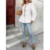 imageTrendy Queen Tir Front Tops Women Fall Fashion Top Babydoll Peplum Blouse Puff Long Sleeve Shirts Bow Tie Shirts TrendyWhite