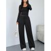 imageTrendy Queen Women 2 Piece Matching Lounge Sets Clothing Comfiest Wide Leg Pants 2025 Y2K Sweatsuits Fall Airport OutfitBlack