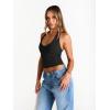 imageTrendy Queen Women Halter Tops Going Out Deep V Neck Summer 2025 Sleeveless Blackless Sexy Cute Crop Fashion ClothesBlack