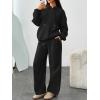 imageTrendy Queen Womens 2 Piece Outfits Lounge Fall Fashion Sets Oversized Sweatshirts Wide Leg Pants Sweatsuits Winter ClothesBlack