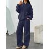 imageTrendy Queen Womens 2 Piece Outfits Lounge Fall Fashion Sets Oversized Sweatshirts Wide Leg Pants Sweatsuits Winter ClothesNavy