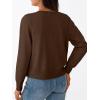 imageTrendy Queen Womens Cardigan Sweaters Lightweight Crew Neck Outfits Fall Fashion 2025 ClothingChocolate Brown