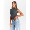 imageTrendy Queen Womens Going Out Basic Tank Tops Mock Neck Spring Clothes Sleeveless Cute Shirts Summer Y2K Sexy Outfits 2025Grey
