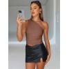 imageTrendy Queen Womens Going Out Tops Summer Spring Tank Crop Outfit Cute Y2k Shirts Corset Fashion Workout Clothes 2025Brown