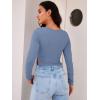 imageTrendy Queen Womens Long Sleeve Going Out Crop Tops Sweetheart Neck Cute Y2k T Shirts Side Slit TeesBlue