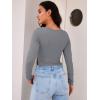 imageTrendy Queen Womens Long Sleeve Going Out Crop Tops Sweetheart Neck Cute Y2k T Shirts Side Slit TeesGrey