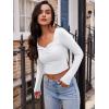 imageTrendy Queen Womens Long Sleeve Going Out Crop Tops Sweetheart Neck Cute Y2k T Shirts Side Slit TeesWhite
