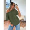imageTrendy Queen Womens Off The Shoulder Tops Oversized TShirts Short Sleeve Tees Summer 2025 Casual Spring Fashion ClothesArmygreen
