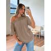 imageTrendy Queen Womens Off The Shoulder Tops Oversized TShirts Short Sleeve Tees Summer 2025 Casual Spring Fashion ClothesCoffeegrey