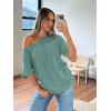imageTrendy Queen Womens Off The Shoulder Tops Oversized TShirts Short Sleeve Tees Summer 2025 Casual Spring Fashion ClothesLightgreen