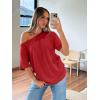 imageTrendy Queen Womens Off The Shoulder Tops Oversized TShirts Short Sleeve Tees Summer 2025 Casual Spring Fashion ClothesRed