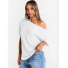 imageTrendy Queen Womens Off The Shoulder Tops Oversized TShirts Short Sleeve Tees Summer 2025 Casual Spring Fashion ClothesWhite