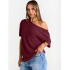 imageTrendy Queen Womens Off The Shoulder Tops Oversized TShirts Short Sleeve Tees Summer 2025 Casual Spring Fashion ClothesWinered