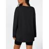 imageTrendy Queen Womens Oversized Long Sleeve T Shirts Side Slit Workout Tops Fall Fashion Plus Size Gym V Neck Basic Y2k TeesBlack