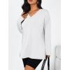 imageTrendy Queen Womens Oversized Long Sleeve T Shirts Side Slit Workout Tops Fall Fashion Plus Size Gym V Neck Basic Y2k TeesWhite