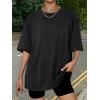 imageTrendy Queen Womens Oversized Summer T Shirts Plus Size Batwing Cute Casual Tops Short Sleeves Fashion Workout ClothesBlack