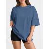 imageTrendy Queen Womens Oversized Summer T Shirts Plus Size Batwing Cute Casual Tops Short Sleeves Fashion Workout ClothesBlue