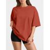 imageTrendy Queen Womens Oversized Summer T Shirts Plus Size Batwing Cute Casual Tops Short Sleeves Fashion Workout ClothesBrickred