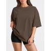 imageTrendy Queen Womens Oversized Summer T Shirts Plus Size Batwing Cute Casual Tops Short Sleeves Fashion Workout ClothesCoffeebrown