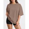 imageTrendy Queen Womens Oversized Summer T Shirts Plus Size Batwing Cute Casual Tops Short Sleeves Fashion Workout ClothesCoffeegrey