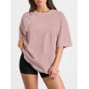 imageTrendy Queen Womens Oversized Summer T Shirts Plus Size Batwing Cute Casual Tops Short Sleeves Fashion Workout ClothesCoupledpink