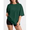imageTrendy Queen Womens Oversized Summer T Shirts Plus Size Batwing Cute Casual Tops Short Sleeves Fashion Workout ClothesDarkgreen