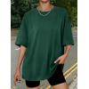 imageTrendy Queen Womens Oversized Summer T Shirts Plus Size Batwing Cute Casual Tops Short Sleeves Fashion Workout ClothesDarkgreen