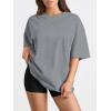 imageTrendy Queen Womens Oversized Summer T Shirts Plus Size Batwing Cute Casual Tops Short Sleeves Fashion Workout ClothesDarkgrey