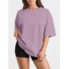 imageTrendy Queen Womens Oversized Summer T Shirts Plus Size Batwing Cute Casual Tops Short Sleeves Fashion Workout ClothesDarkpink