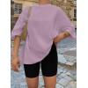 imageTrendy Queen Womens Oversized Summer T Shirts Plus Size Batwing Cute Casual Tops Short Sleeves Fashion Workout ClothesDarkpink