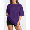 imageTrendy Queen Womens Oversized Summer T Shirts Plus Size Batwing Cute Casual Tops Short Sleeves Fashion Workout ClothesDarkpurple