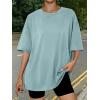 imageTrendy Queen Womens Oversized Summer T Shirts Plus Size Batwing Cute Casual Tops Short Sleeves Fashion Workout ClothesGreygreen