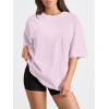 imageTrendy Queen Womens Oversized Summer T Shirts Plus Size Batwing Cute Casual Tops Short Sleeves Fashion Workout ClothesLightpink