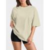 imageTrendy Queen Womens Oversized Summer T Shirts Plus Size Batwing Cute Casual Tops Short Sleeves Fashion Workout ClothesLightyellow
