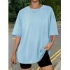imageTrendy Queen Womens Oversized Summer T Shirts Plus Size Batwing Cute Casual Tops Short Sleeves Fashion Workout ClothesSkyblue
