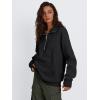imageTrendy Queen Womens Oversized Sweatshirts Quarter Zip Pullover Long Sleeve Fall Fashion 2025 Winter Clothes Thumb HolesBlack