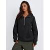 imageTrendy Queen Womens Oversized Sweatshirts Quarter Zip Pullover Long Sleeve Fall Fashion 2025 Winter Clothes Thumb HolesBlack