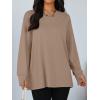 imageTrendy Queen Womens Oversized T Shirts Fall Tunic Thumb Hole Long Sleeve Workout Tops Fashion Plus Size Gym Loose Y2k TeeKhaki