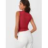imageTrendy Queen Womens Ribbed Button Down Sleeveless Shirts Summer Going Out Cropped Tank TopRed