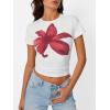 imageTrendy Queen Womens Short Sleeve Crop Tops Summer Spring T Shirts Basic Cute Casual Tees Graphic Trendy Fashion Clothes 2025White