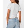 imageTrendy Queen Womens Short Sleeve Crop Tops Summer Spring T Shirts Basic Cute Casual Tees Graphic Trendy Fashion Clothes 2025White